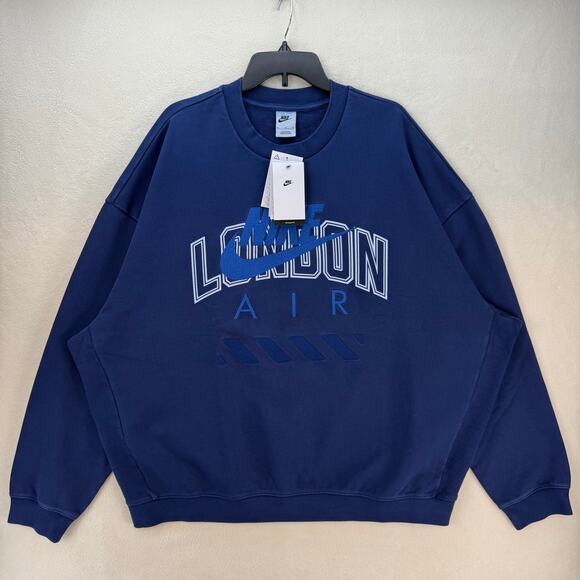 Nike Other - NIKE AIR "LONDON" XL CREWNECK SWEATSHIRT OVERSIZED SWEATSHIRT HQ1099-492 NAVY